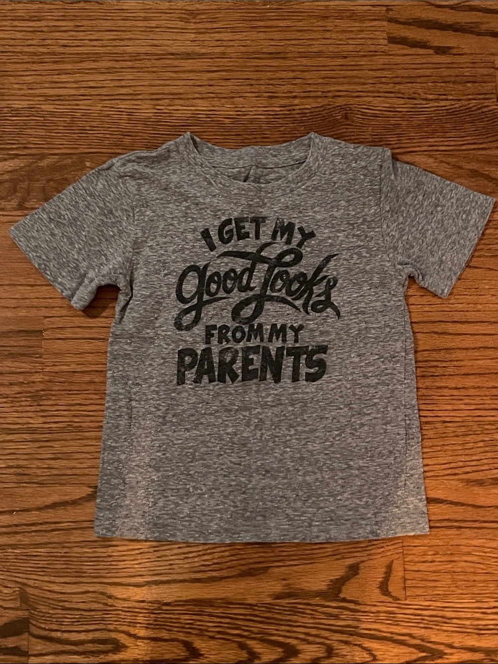 Well Worn Kids Gray Graphic Tee - Black Lettering